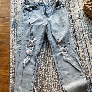 Indigo Rein Light Blue Distressed Boyfriend Jeans